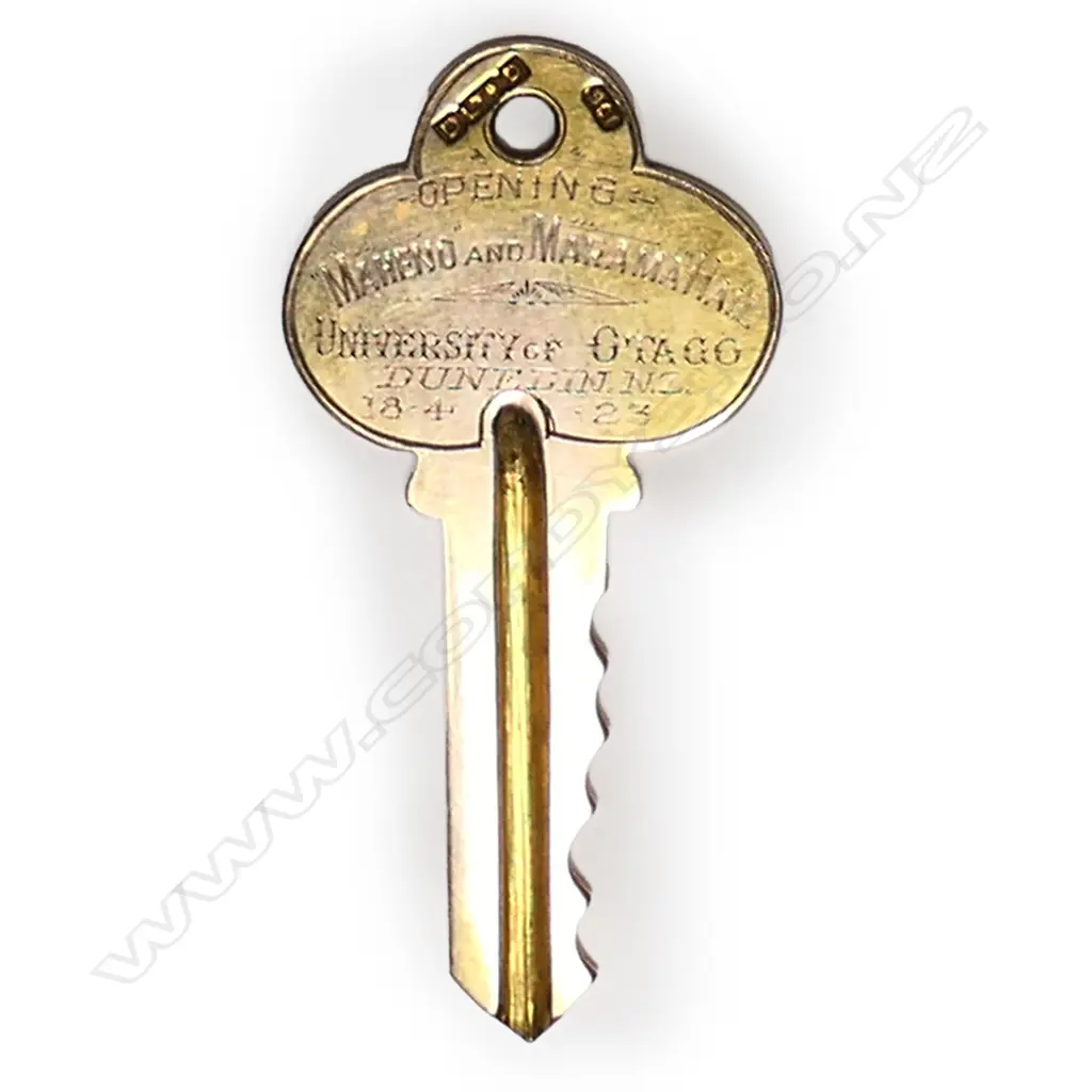 David Dawson Ltd. (Dunedin) 9ct gold 1923 presentation key, Image 1++
